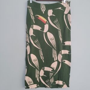 Farm Rio Toucans Pencil Skirt Midi Womens Size Small Anthropologie Bird